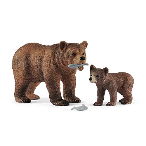 Schleich 42473 - Grizzlybär-Mutter mit Jungem