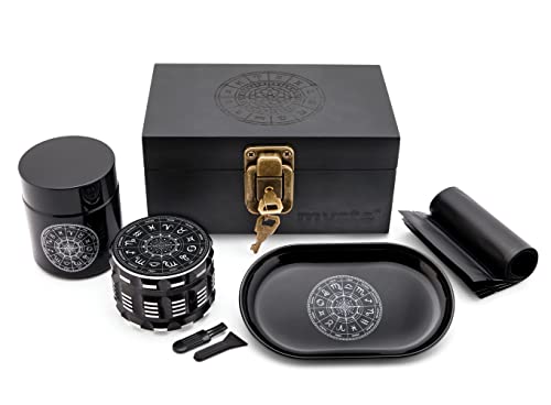 MYSTE ZODIAC Stash Box mit Zubehör, groß Grinder...