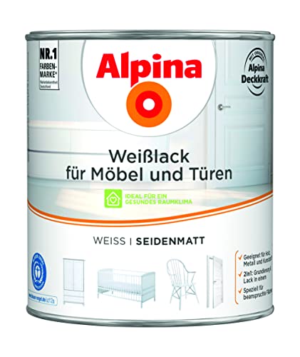 ALPINA Weißlack für Möbel und Türen 2 Liter...