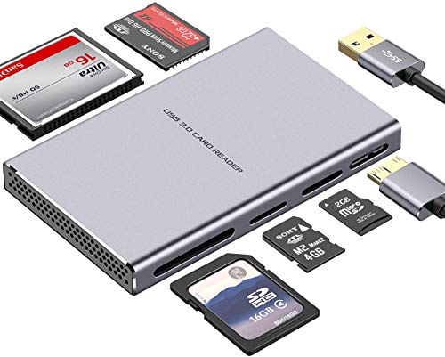 Super Speed USB 3.0 Kartenleser, 5 in 1 Aluminium...