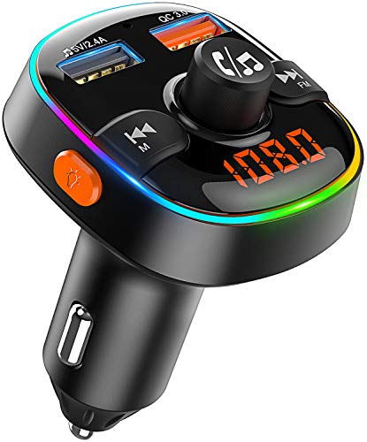 Goigrn Bluetooth FM Transmitter, QC3.0 Bluetooth...