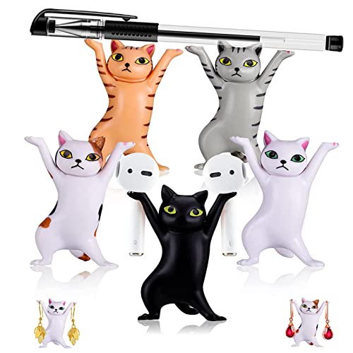 Tanzende Katzen und Stifthalter,5 Stücke Katzen...