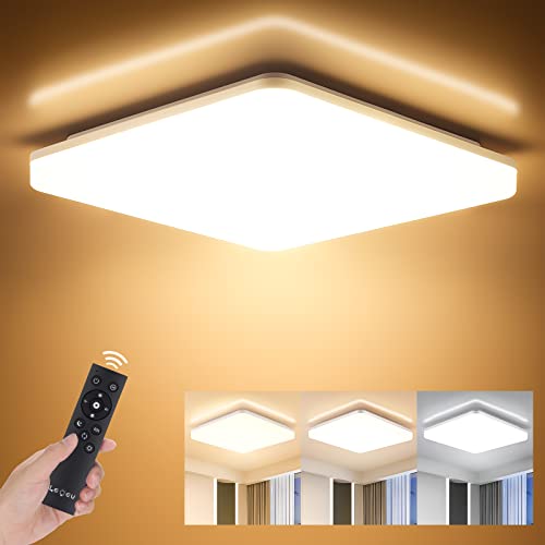 LEOEU LED Deckenleuchte Dimmbar mit Fernbedienung,...