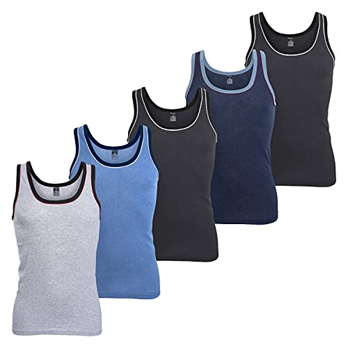 MT Herren Melange Tank Top (5er Pack), Baumwoll...