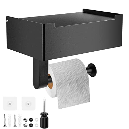 Toilettenpapierhalter ohne Bohren Schwarz mit...