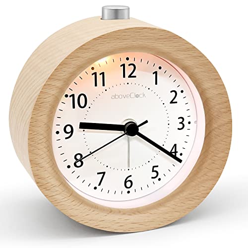 Wecker Analog Ohne Ticken, aboveClock Wecker Holz...