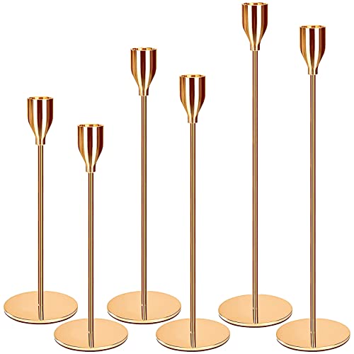Amzeeniu Kerzenständer Gold 6 Set Kerzenhalter...