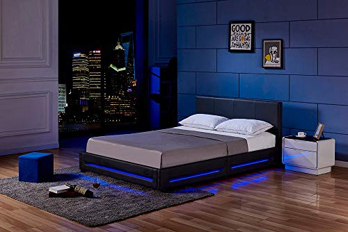 HOME DELUXE - LED Bett Asteroid - Schwarz, 160 x...