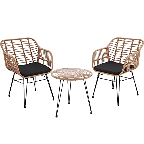 TecTake 800802 Rattan Sitzgruppe für 2 Personen,...