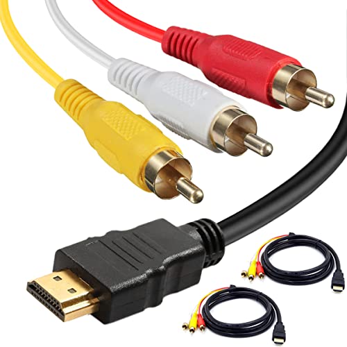 Xiatiaosann HDMI auf Cinch Kabel, 3RCA-Stecker auf...