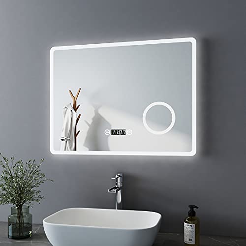 Bath-mann LED Badspiegel 80x60cm mit Beleuchtung...