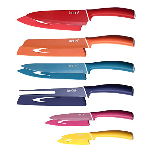 hecef Bunte Küchenmesser Professionelle, Scharfe...