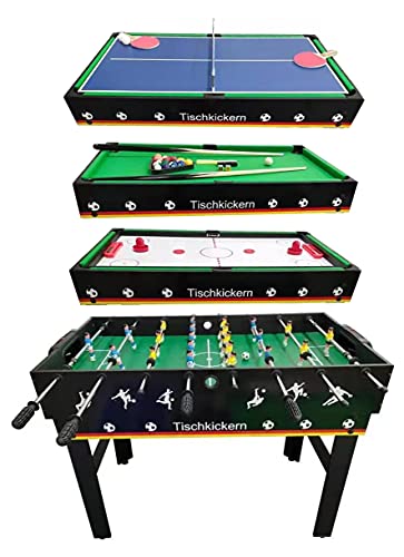 Izzy Tischkicker Multigame Spieletisch 4 in 1,...