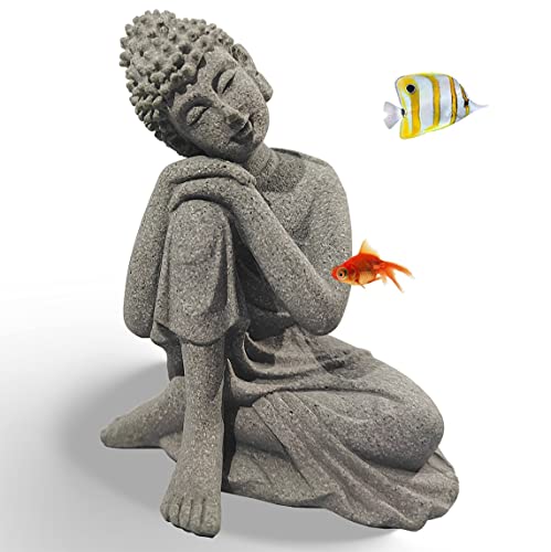 Buddha Figur Klein Aquarium Deko Stein Buddha...