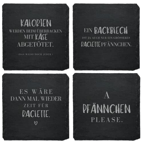 Raclette-Untersetzer aus Schiefer (4 STK.) für...