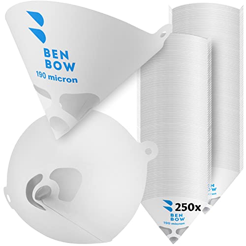 BenBow 250x Lacksiebe 190µ | Einweg-Papierfilter...