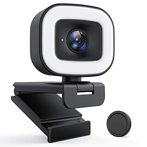 1080P HD Streaming Webcam mit Ringlicht, 60f/s PC...