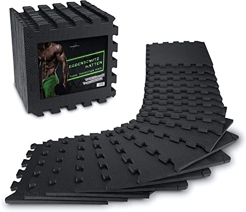 AthleticPro Bodenschutzmatte Fitness [31x31cm] -...
