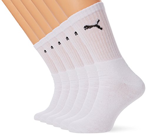 PUMA Unisex Sportsocken Cush Crew 6p Sportsocke,...