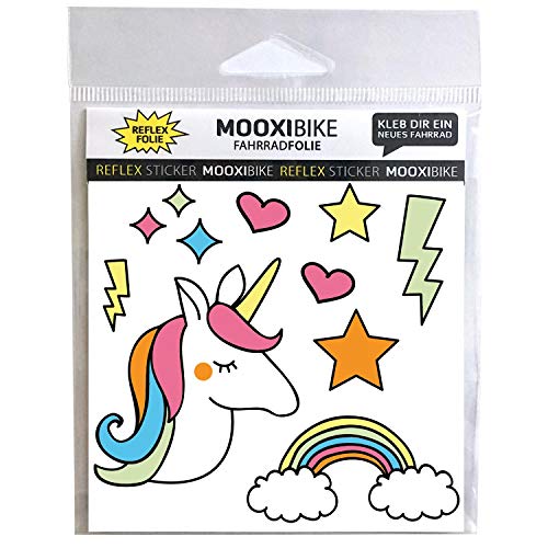 MOOXIBIKE I Sticker Einhorn reflektierend, für...