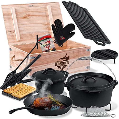 KESSER® Dutch Oven Set 12-teilig in Holzkiste mit...