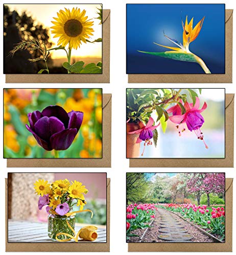 48 Grußkarten Blumen Klappkarten mit 48...