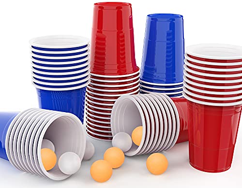 MOZOOSON Becher Set, 50 Red Cups + 50 Blue Cups+10...