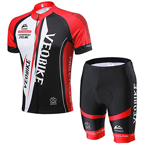 VEOBIKE Herren Trikot Set Kurzarm Trikot...