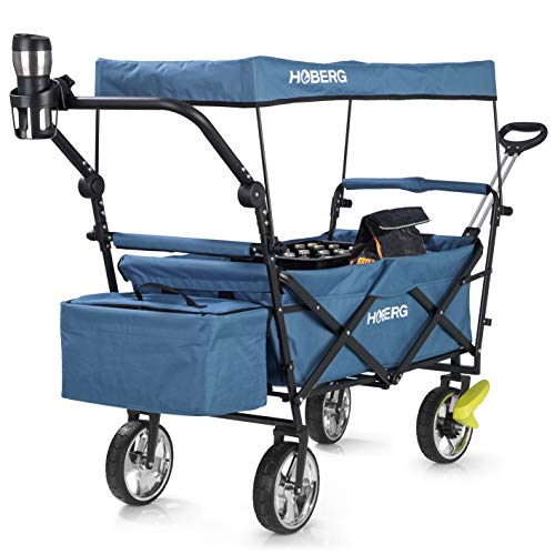 Hoberg Faltbarer Premium-Bollerwagen inkl. Dach...