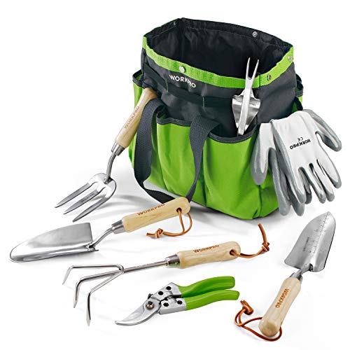 WORKPRO Gartenwerkzeug Set, 8 in 1 Gartengeräte...