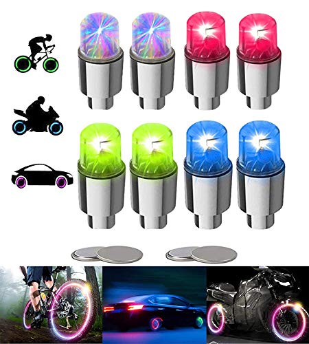 YUERWOVER 8 Stück LED Ventilkappen Fahrrad Reifen...