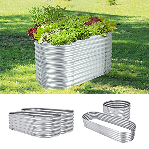 COSTWAY Hochbeet High Grow Oval, Pflanzkasten für...