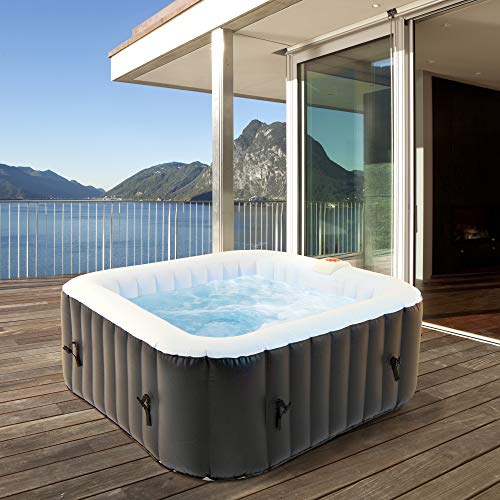 ECD Germany Whirlpool aufblasbar In-Outdoor für 4...