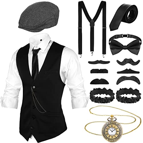 Blulu 1920er Herren Gatsby Kostüm Zubehör Set...