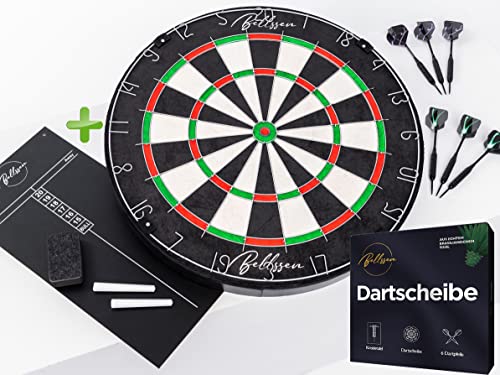 Bellssen® Dartscheibe inkl. Dart-Zubehör-Set...