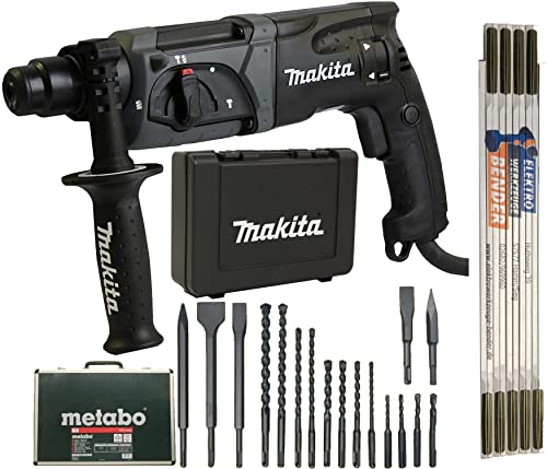 Makita Bohrhammer HR2470 im Koffer + Metabo Bohrer...