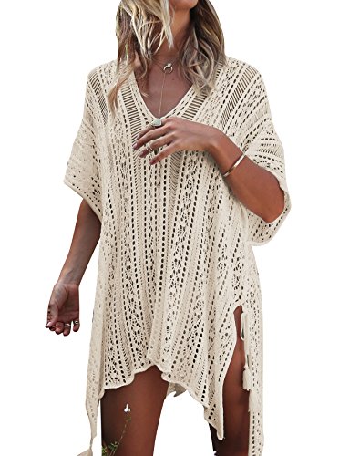 DHAIGOU Damen Gestrickte Strandkleid Sommer...
