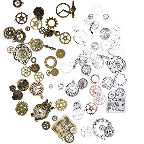 Steampunk Zahnräder Schmuck, 80 Stück Steampunk...