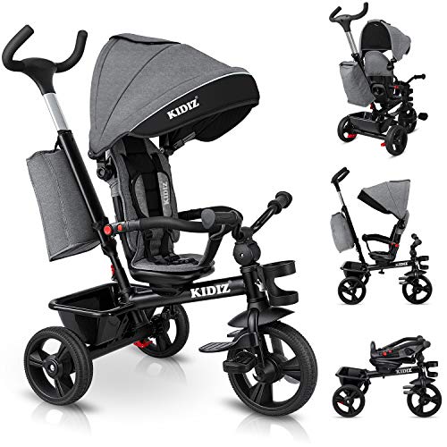 KIDIZ® Dreirad 5in1 Kinderdreirad mit Schubstange...