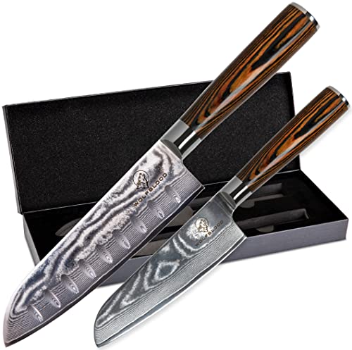 Wolfblood Damastmesser-Set 2er (30cm und 24cm)...