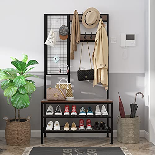 Dripex Garderobe mit Sitzbank, 185cm...