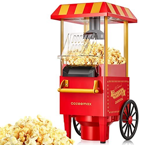 Popcornmaschine Retro, Cozeemax 1200W für Zuhause...