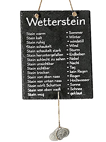 Bada Bing Schiefertafel Wetterstation Mit Stein...