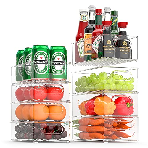 FINEW Kühlschrank Organizer 8er Set (4 Groß/4...