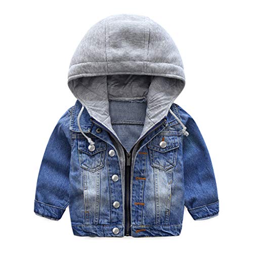 Jungen Jeansjacke Kinder Jeans Jacke Mantel Kapuze...