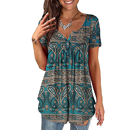 Baina Women's T-Shirt with Floral Print, V Neck...
