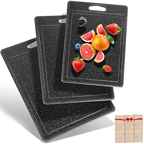 DIFULI Schneidebrett Set 3-teilig Granitoptik,...