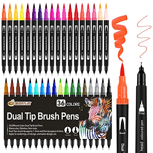 Dual Brush Pen Set, 36 Farben Filzstifte Dicke und...