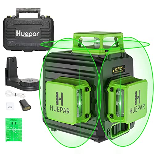 Huepar 3 x 360 Kreuzlinienlaser mit Litium-Ionen...