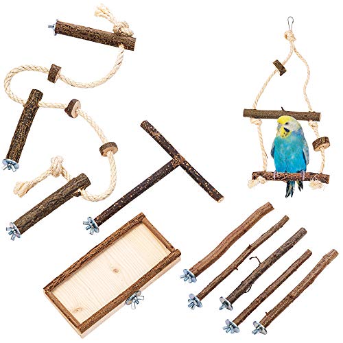 9 teiliges Vogelkäfig Zubehör Set für...